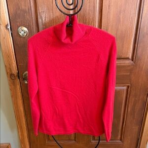 Marshall Field's Womens Red 100% Cashmere Turtleneck Raglan Sweater Size L